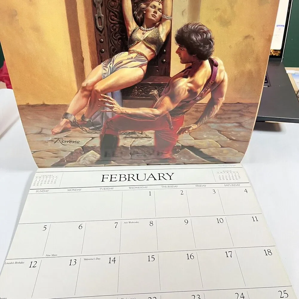 1989 Rowena Morrill Wall Calendar Fantasy Sci-Fi Art Theodore Sturgeon Unused